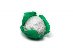 Chou-fleur en papier de soie réalisé avec la technique Happap – Création artisanale et décorative.
