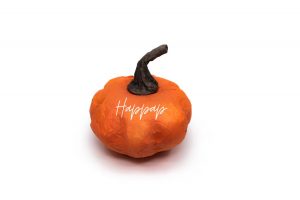 DIY Citrouille en papier de soie réalisée avec la technique Happap – Création artisanale et décorative.