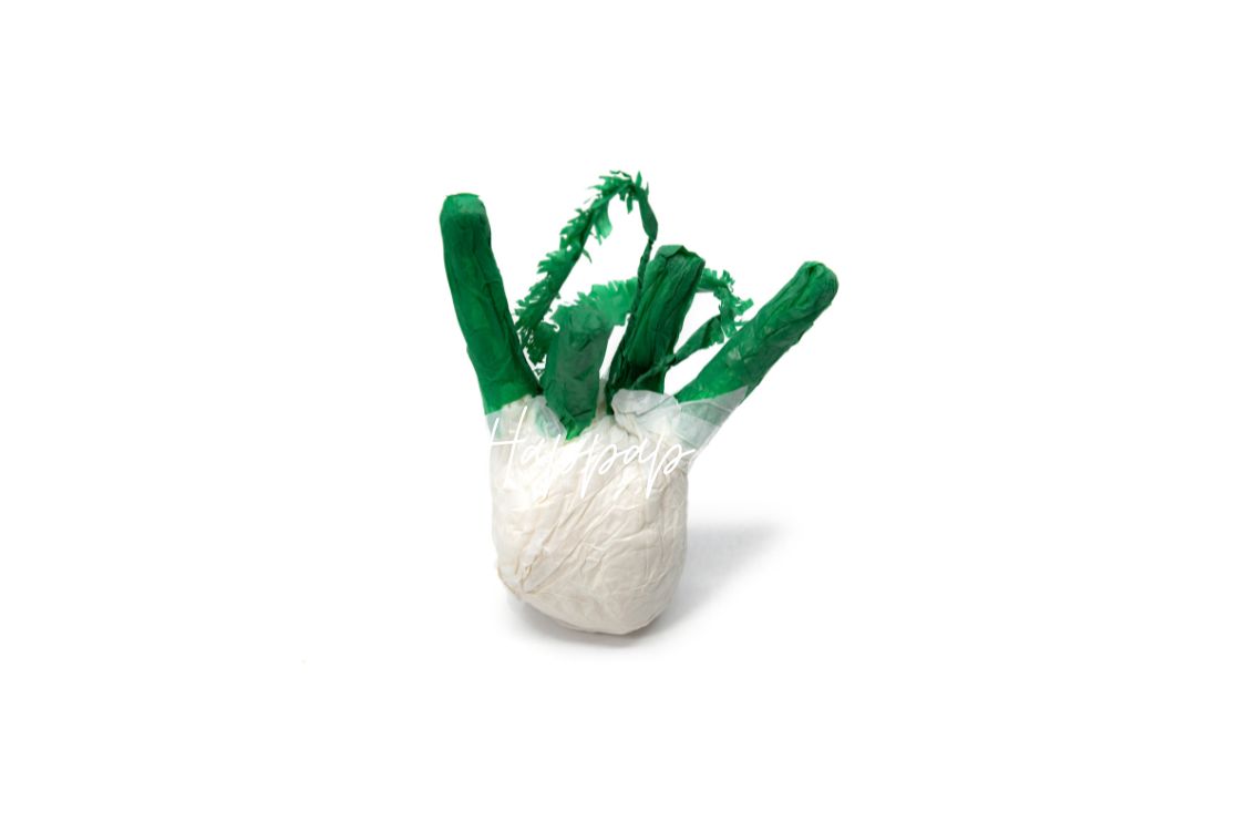 Fenouil en papier de soie réalisé avec la technique Happap – Création artisanale et décorative.