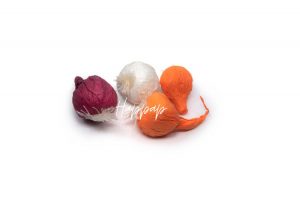 Oignon en papier de soie réalisé avec la technique Happap – Création artisanale et décorative.