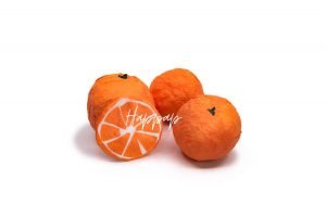 Orange en papier de soie DIY réalisée avec la technique Happap – Création artisanale et décorative.
