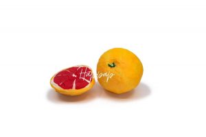 Pamplemousse en papier de soie réalisé avec la technique Happap – Création artisanale et décorative.
