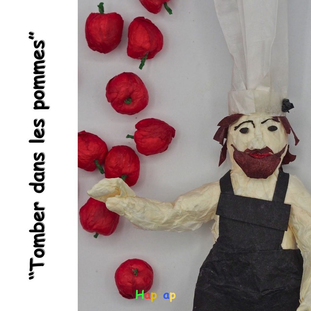 Petit Chef tombe dans les pommes - expression idiomatique en stop motion
