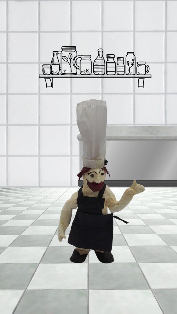 Petit Chef tombe dans les pommes - expression idiomatique en stop motion